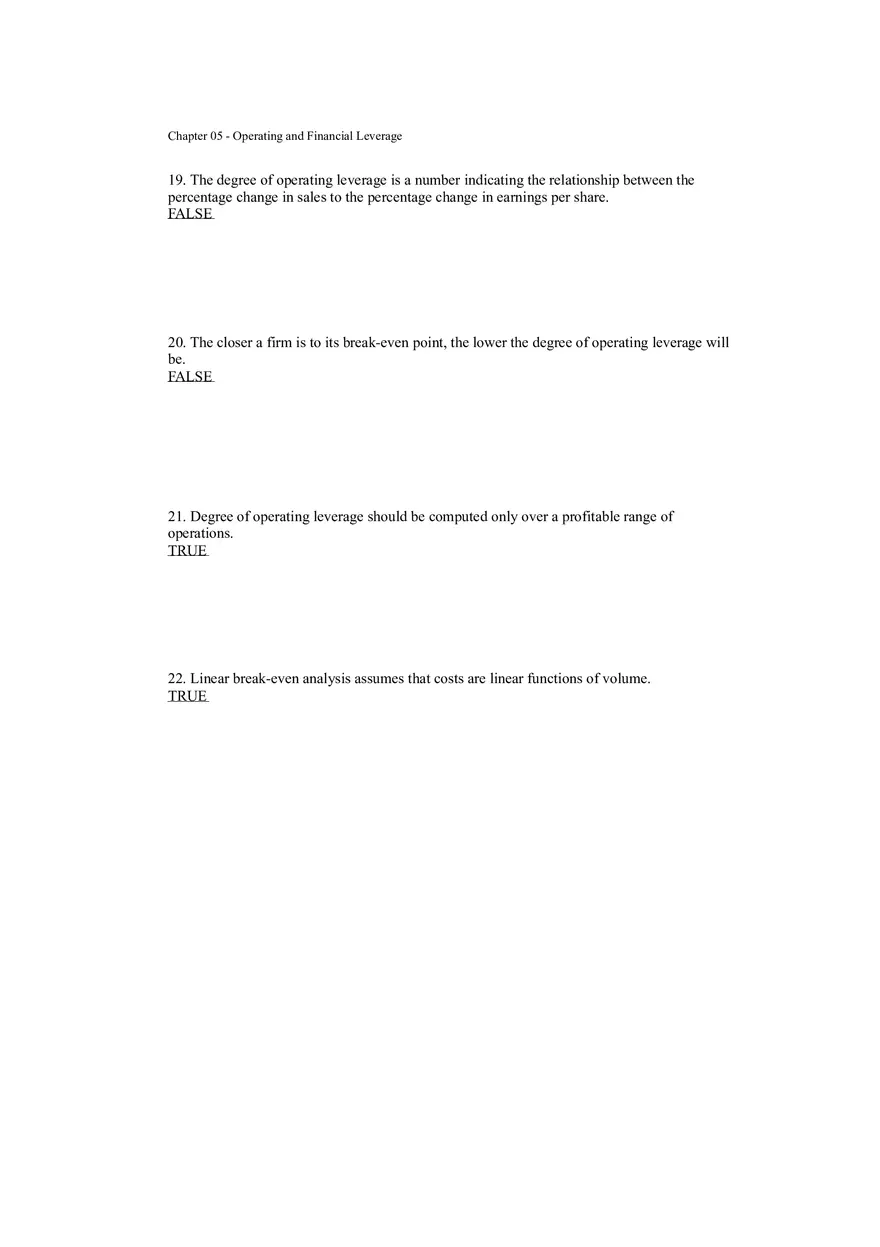 Operating and Financial Leverage Assignment Part 3 - Page 6