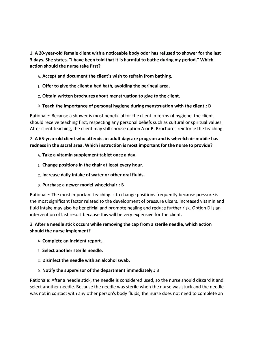 Fundamentals Of Nursing Modalities Practicum Answer Key Part 1 - Page 1