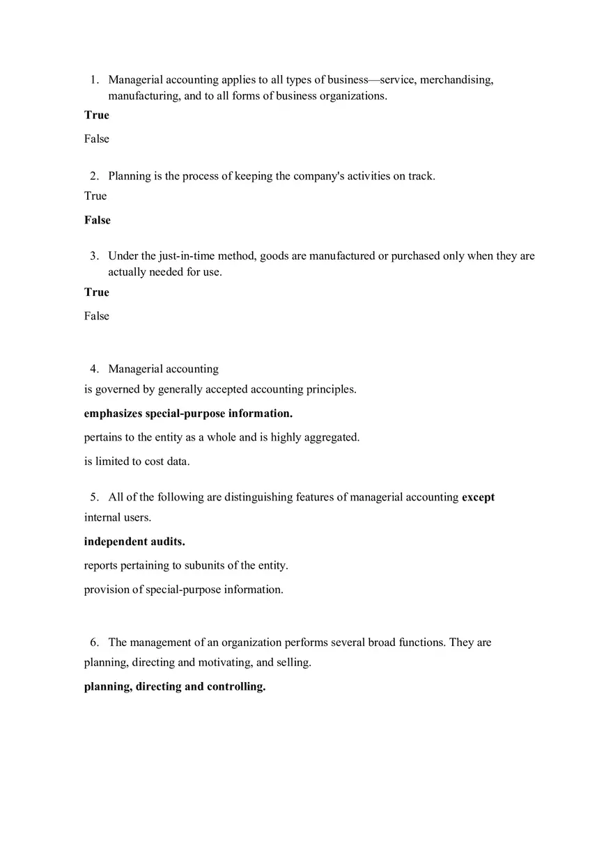 Managerial Accounting Applies to All Types of Business - Page 1