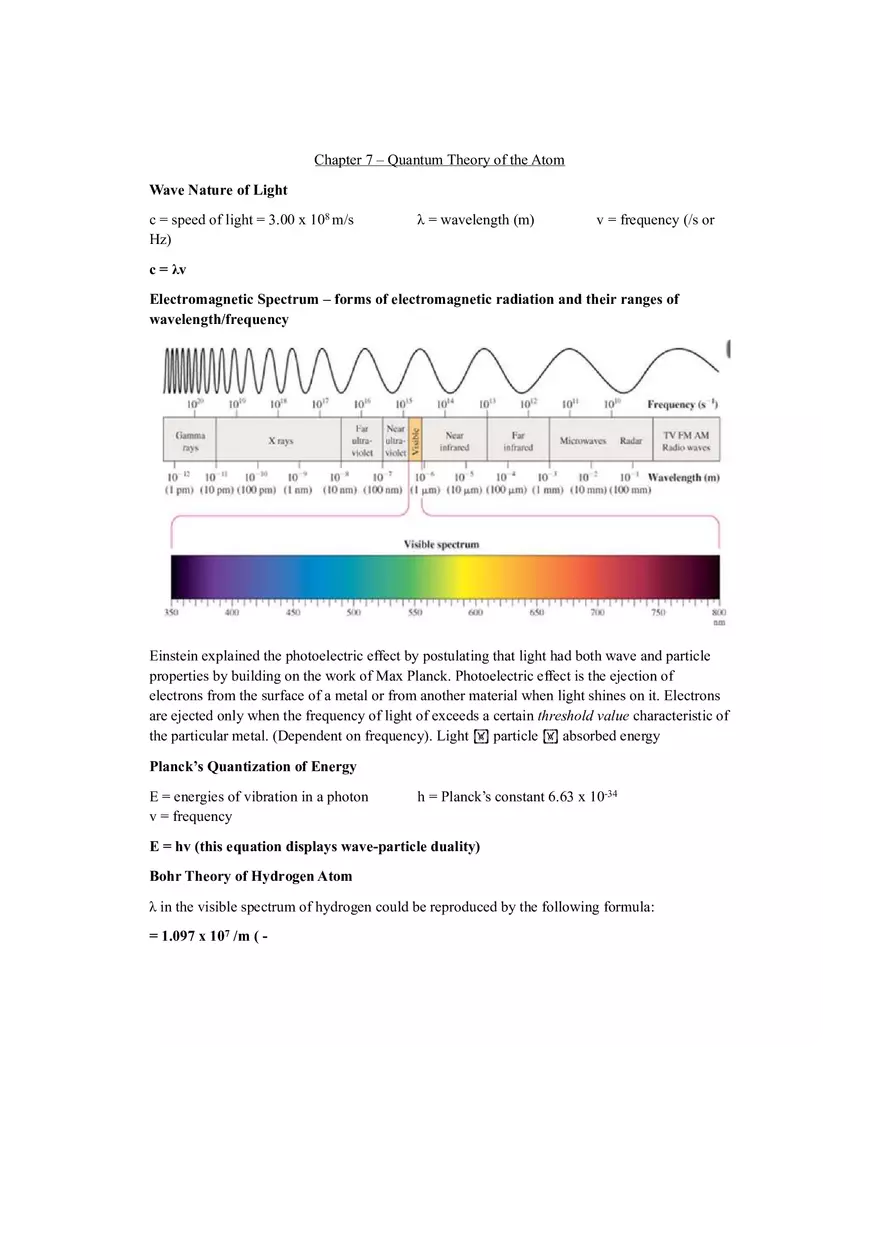 Quantum Theory of the Atom Cheat Sheet - Page 1