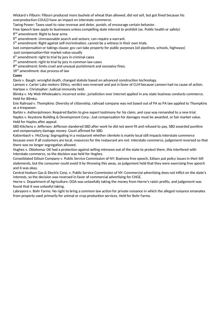 Law Test 1 Cheat Sheet - Page 2
