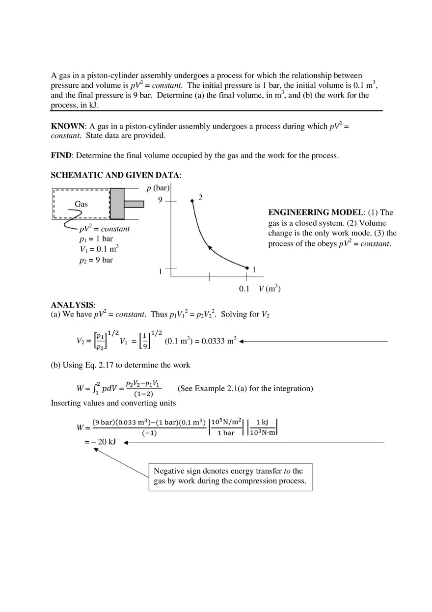 Engineering Thermodynamics Analysis Homework - Page 1