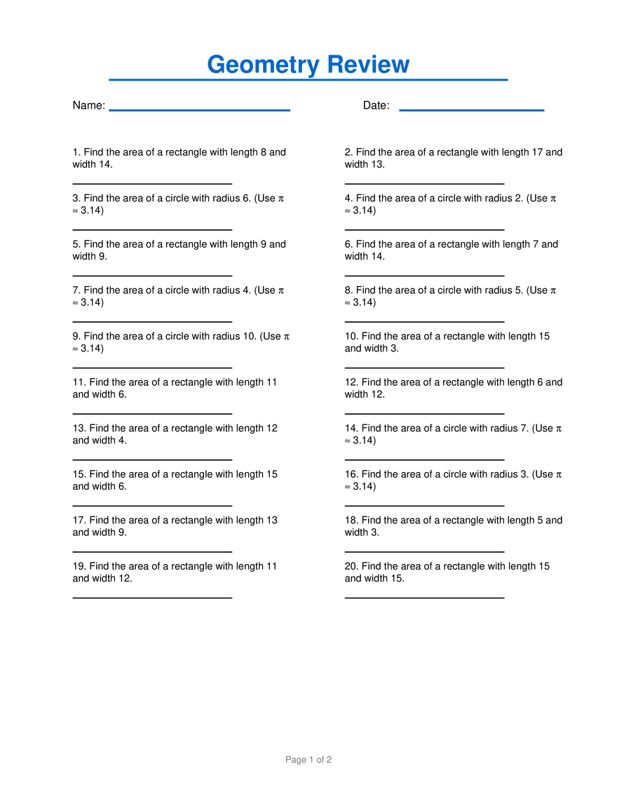 Geometry Review №2 - Page 1