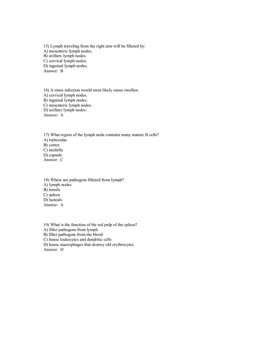 The Lymphatic System and Immunity Answer Key - Page 7