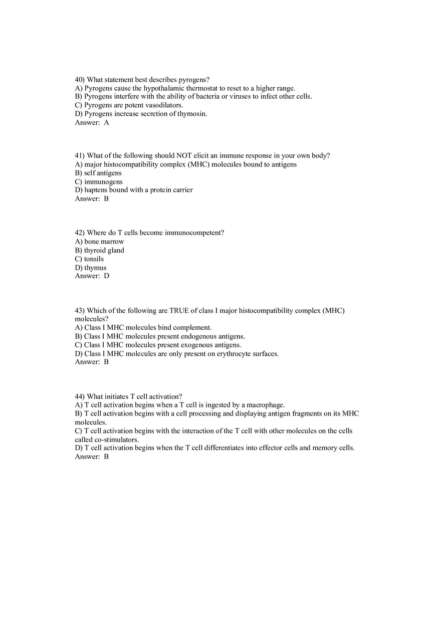 The Lymphatic System and Immunity Answer Key - Page 12
