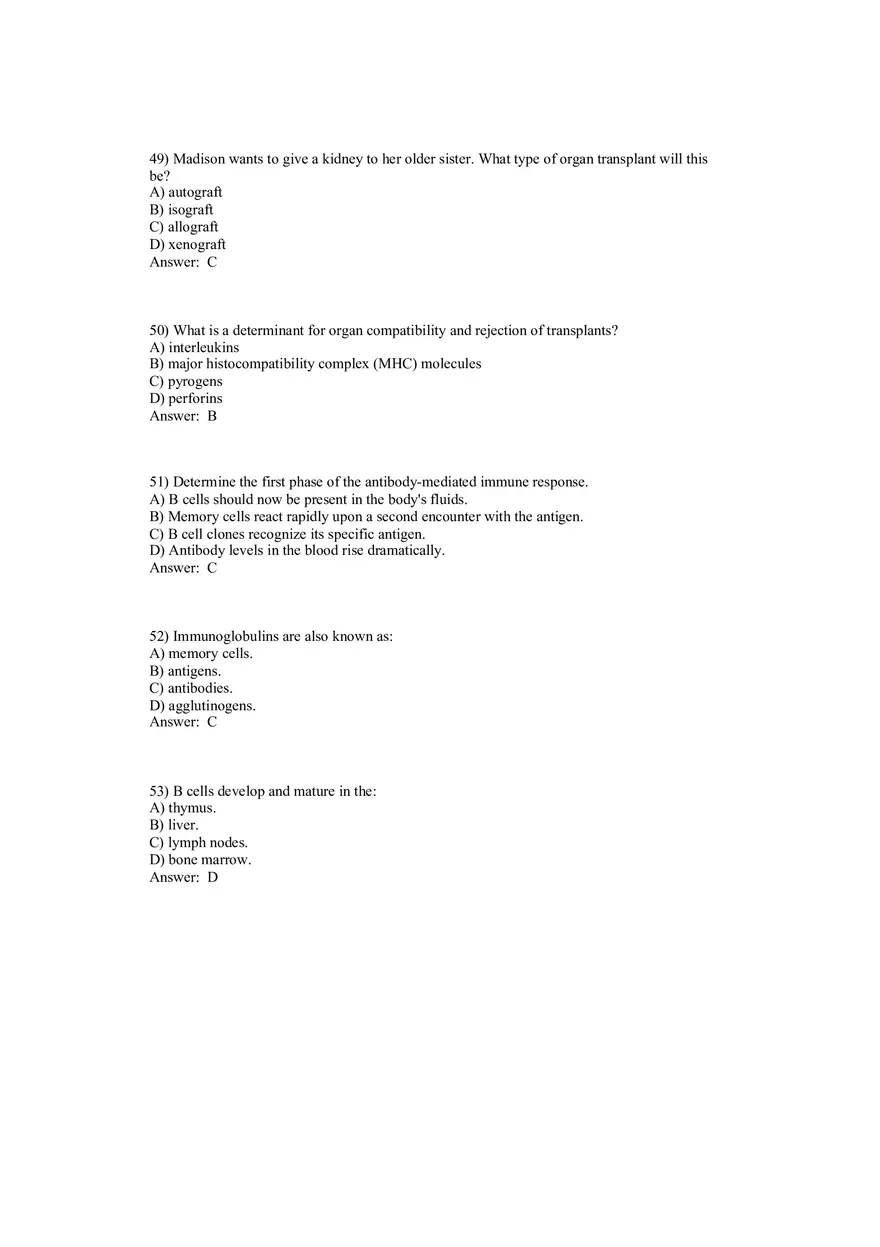 The Lymphatic System and Immunity Answer Key - Page 3