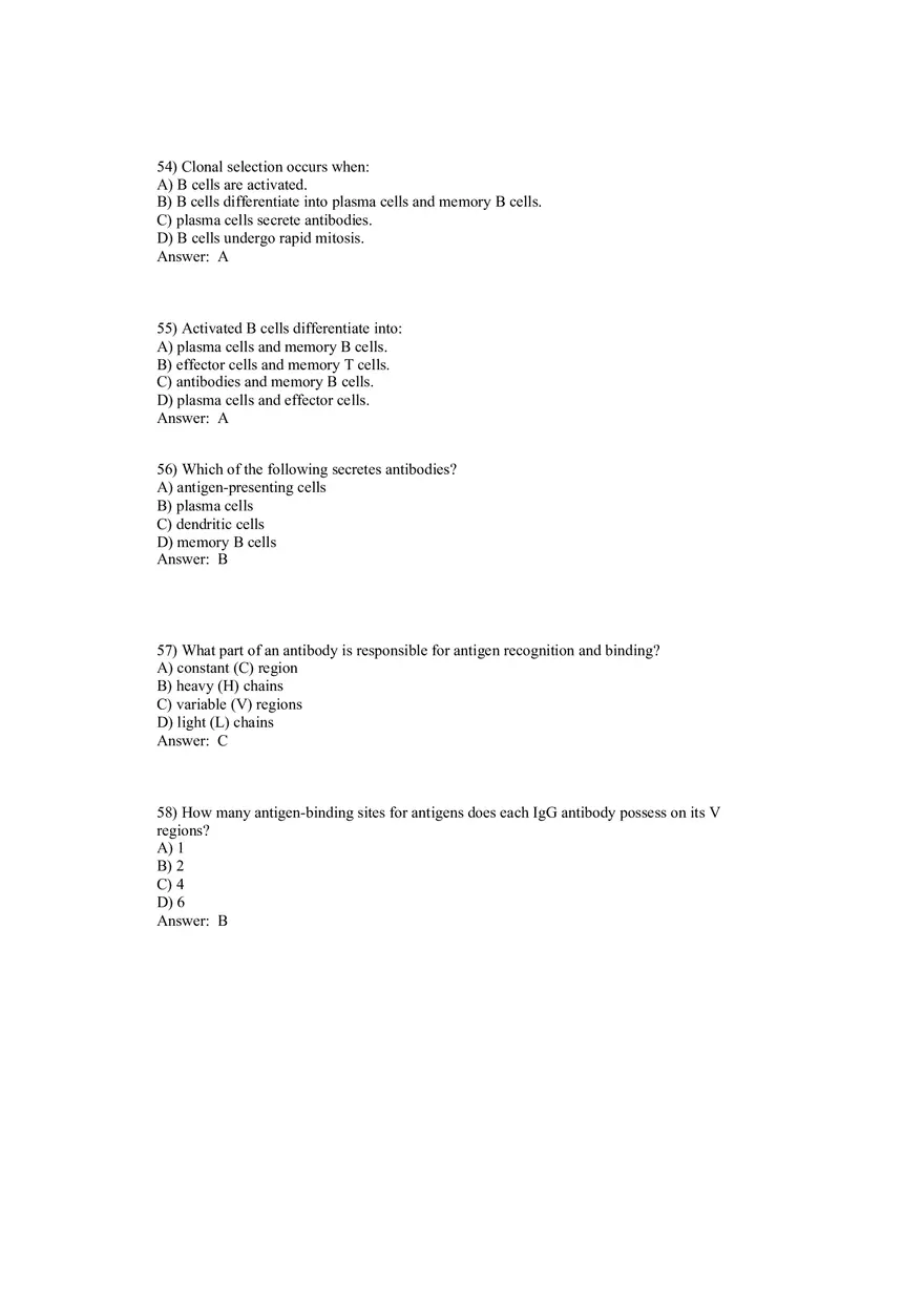 The Lymphatic System and Immunity Answer Key - Page 4