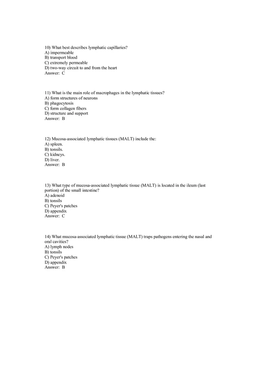 The Lymphatic System and Immunity Answer Key - Page 6