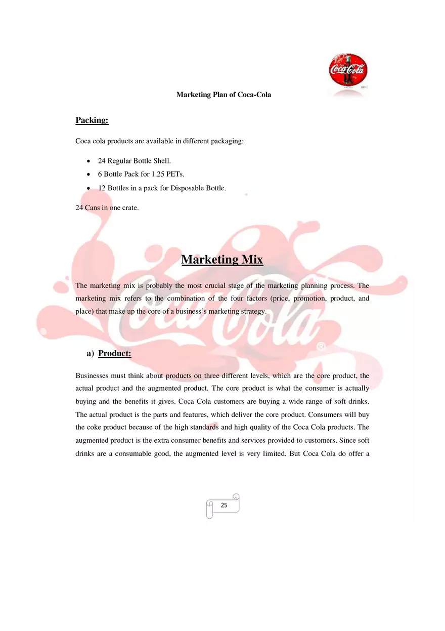 Marketing Plan of Coca-Cola Part 3 - Page 4
