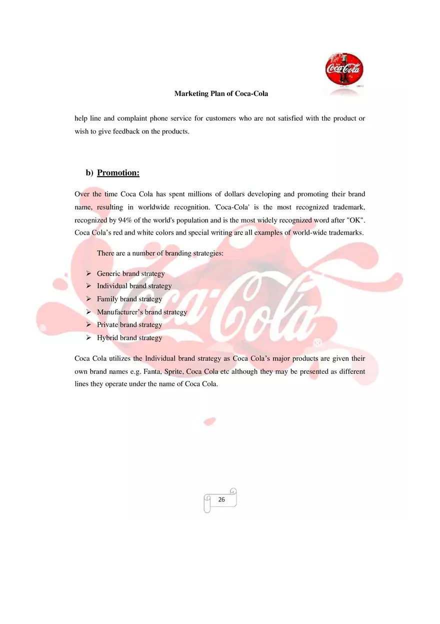Marketing Plan of Coca-Cola Part 3 - Page 5