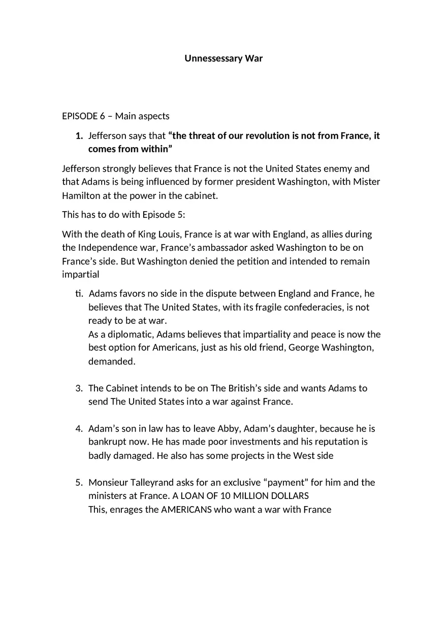 Unnecessary War - Chapter 6 - Page 1