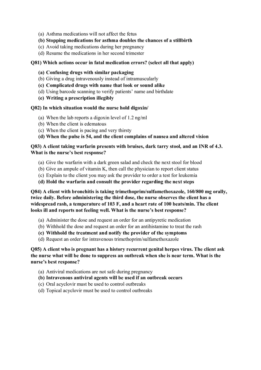 Pharmacology III Patient Education and Drug Effects - Page 7