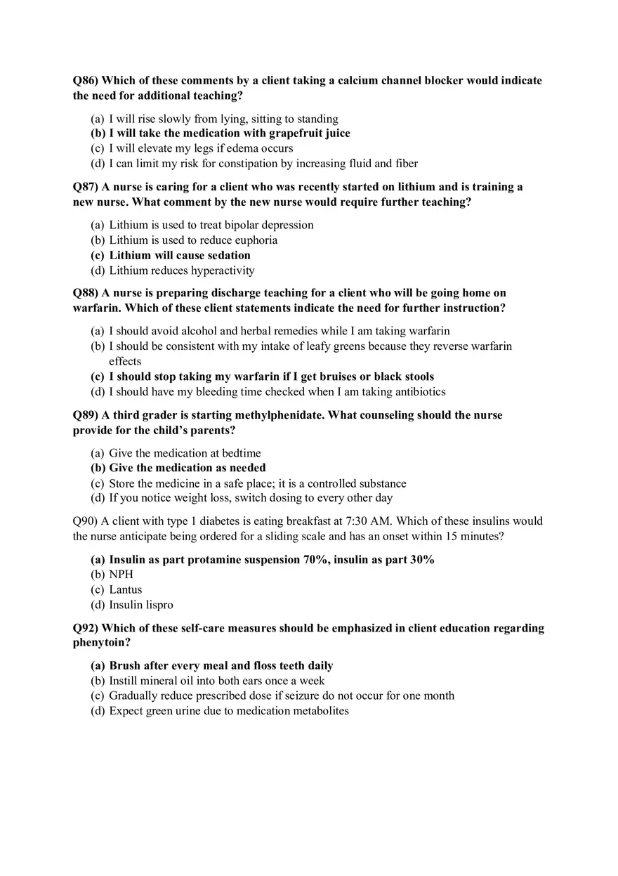 Pharmacology III Patient Education and Drug Effects - Page 8