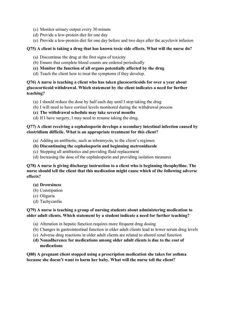 Pharmacology III Patient Education and Drug Effects - Page 6