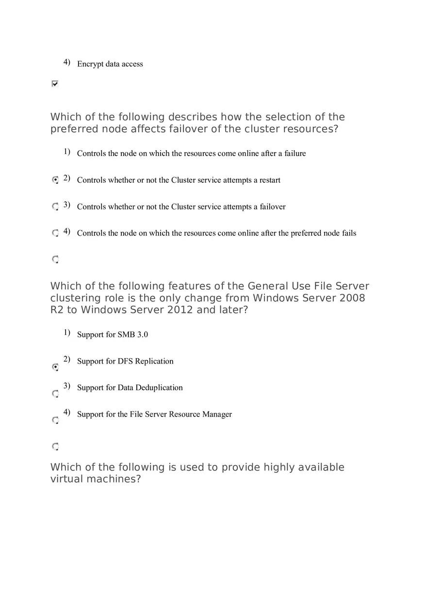 Failover Clustering and VM Monitoring in Hyper-V Environments Quiz - Page 3