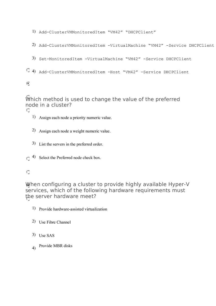 Failover Clustering and VM Monitoring in Hyper-V Environments Quiz - Page 6