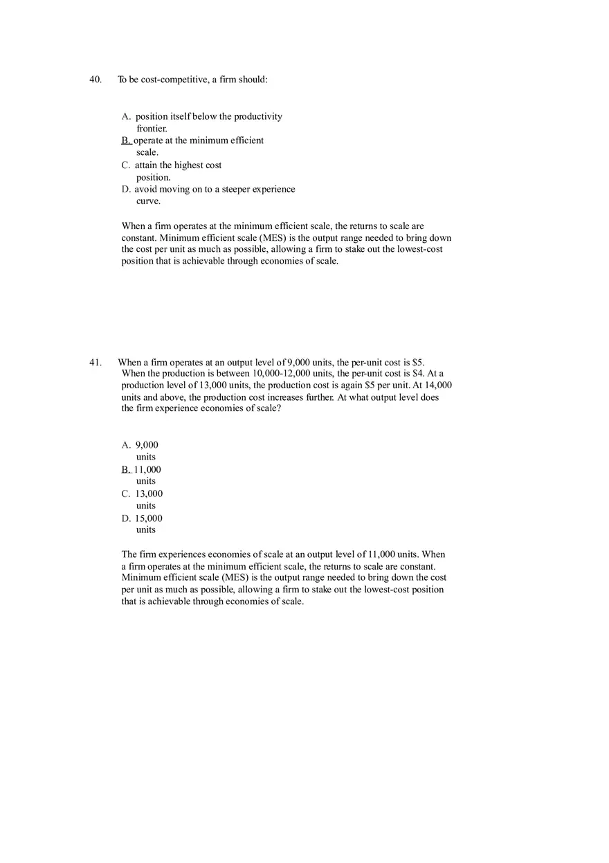 Differentiation, Cost Leadership, and Integration Answer Key Part 3 - Page 1
