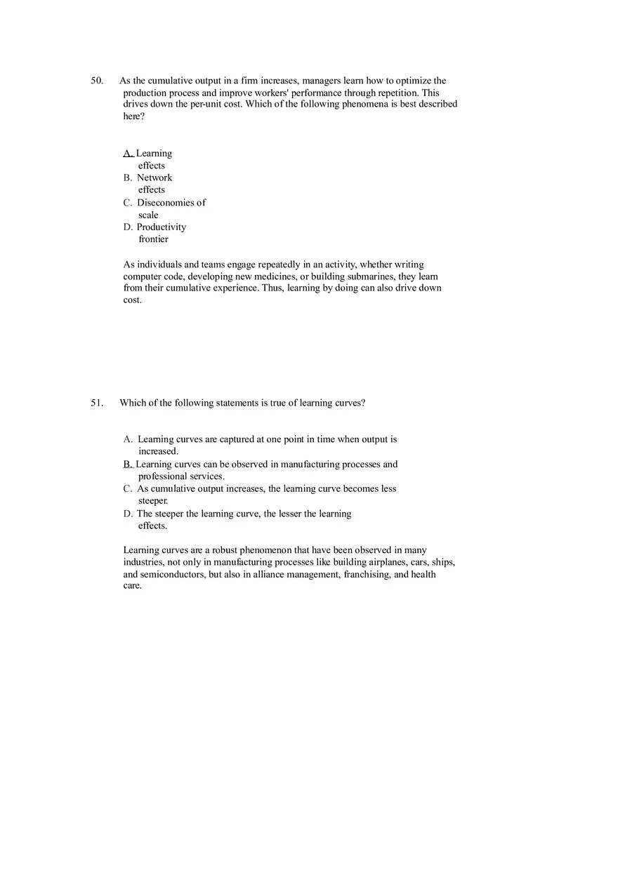Differentiation, Cost Leadership, and Integration Answer Key Part 3 - Page 6