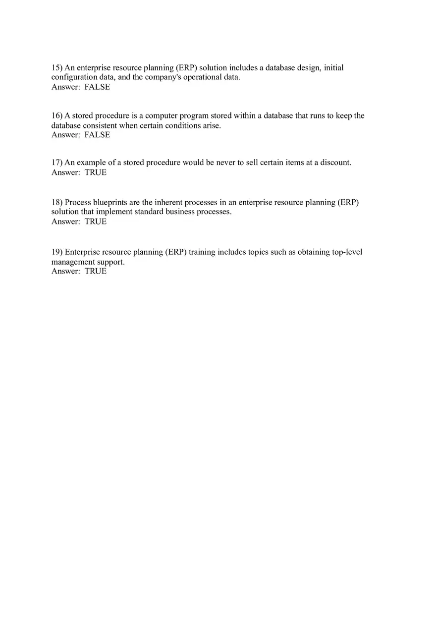 Enterprise Resource Planning (ERP) Systems (Answer Key) - Page 9