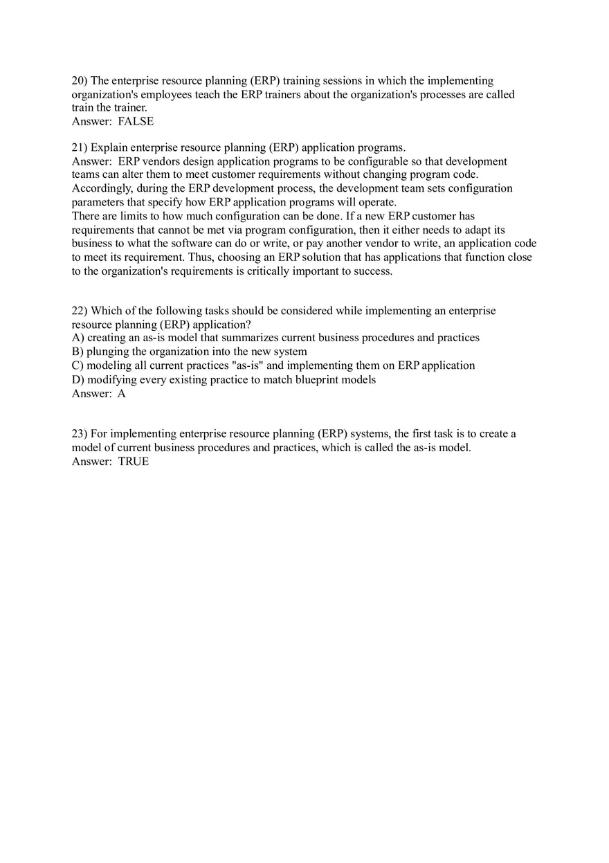 Enterprise Resource Planning (ERP) Systems (Answer Key) - Page 10