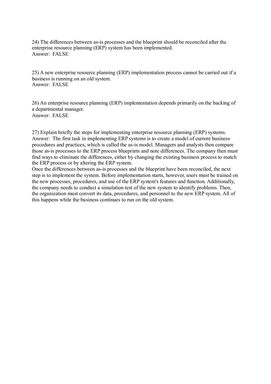 Enterprise Resource Planning (ERP) Systems (Answer Key) - Page 11