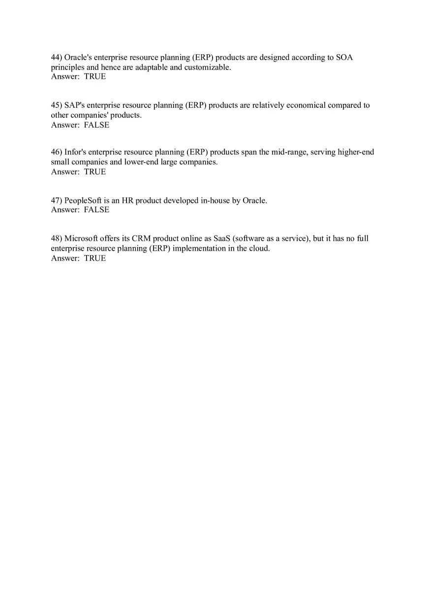 Enterprise Resource Planning (ERP) Systems (Answer Key) - Page 5