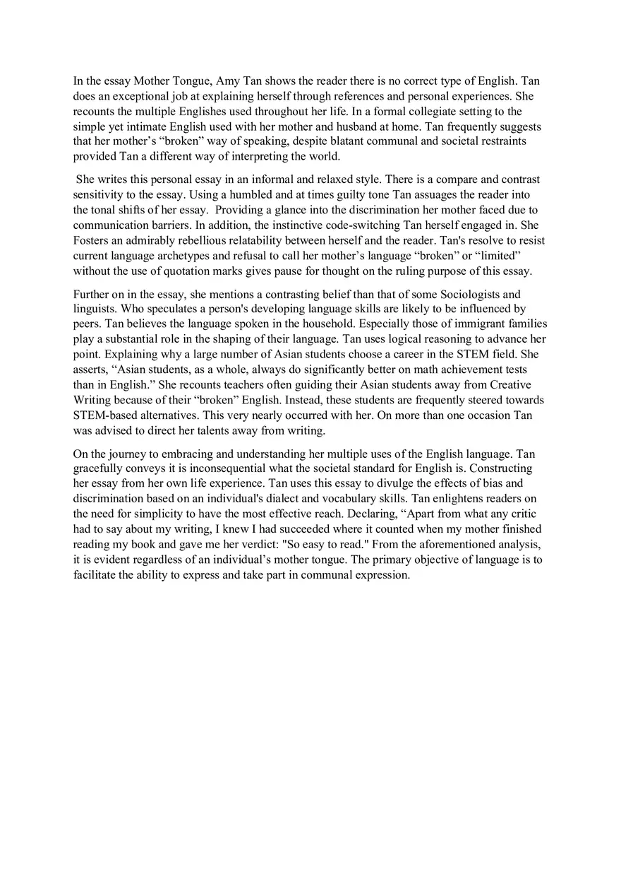 Mother Tongue Analysis - Page 1