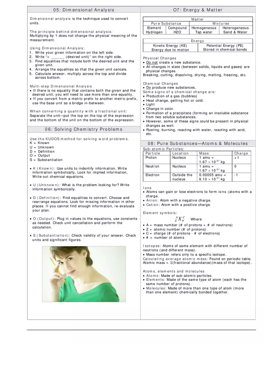 Teaching High School Chemistry Cheat Sheet - Page 2