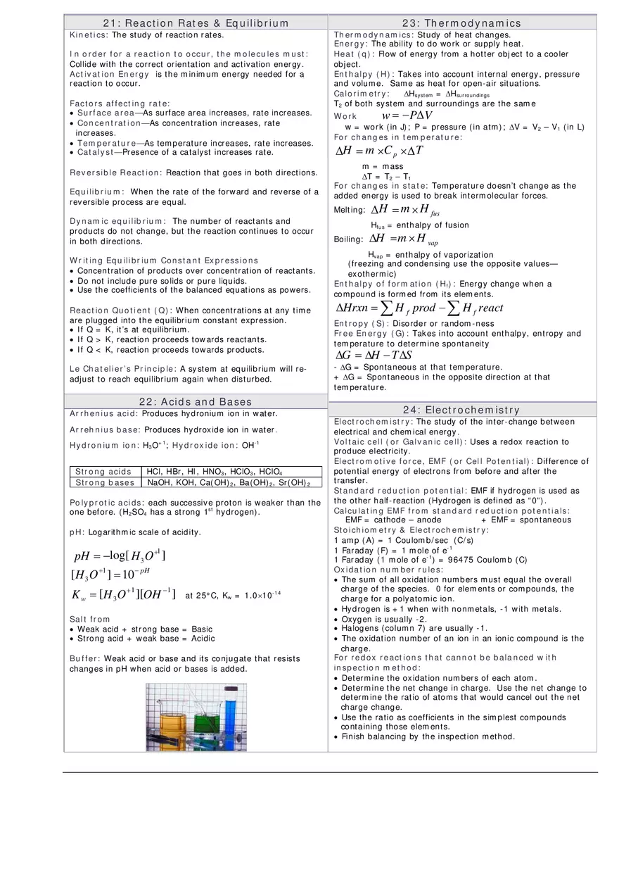 Teaching High School Chemistry Cheat Sheet - Page 6