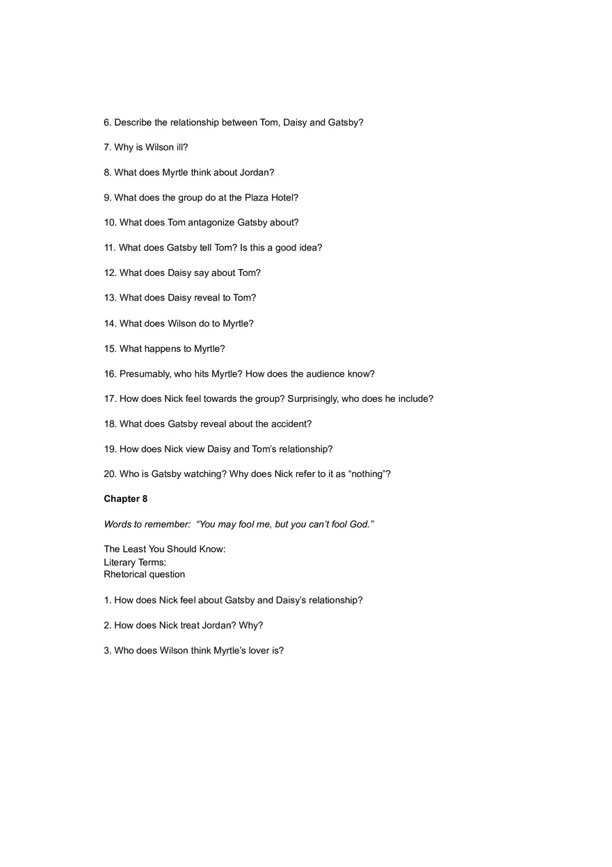 The Great Gatsby Study Guide - Page 7
