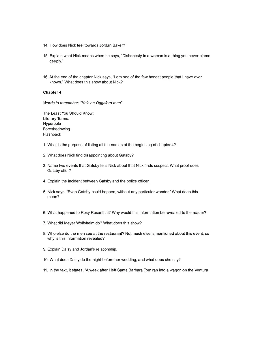 The Great Gatsby Study Guide - Page 4