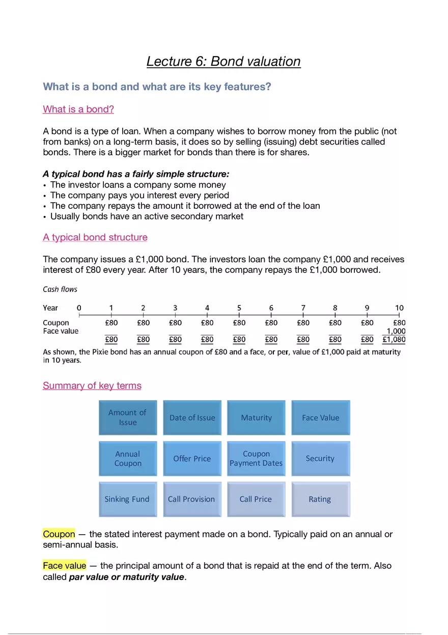 Business Finance Lecture 6 - Page 1