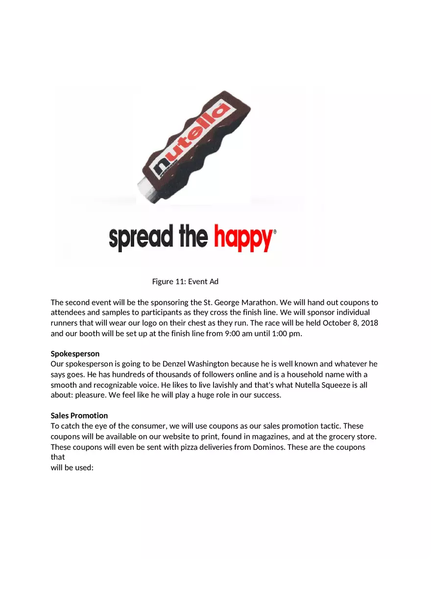 Nutella Squeeze Marketing Plan - Page 12