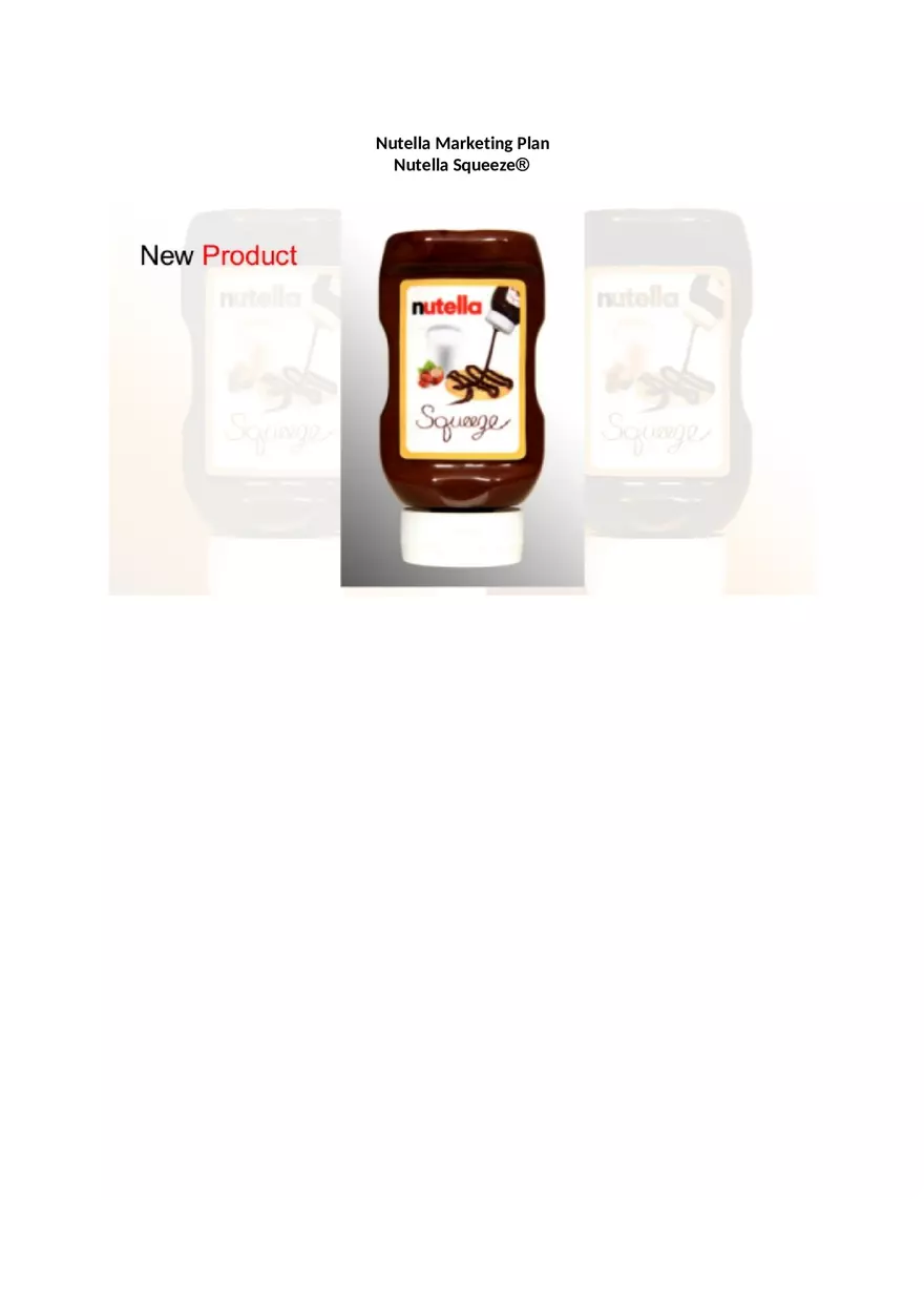 Nutella Squeeze Marketing Plan - Page 1