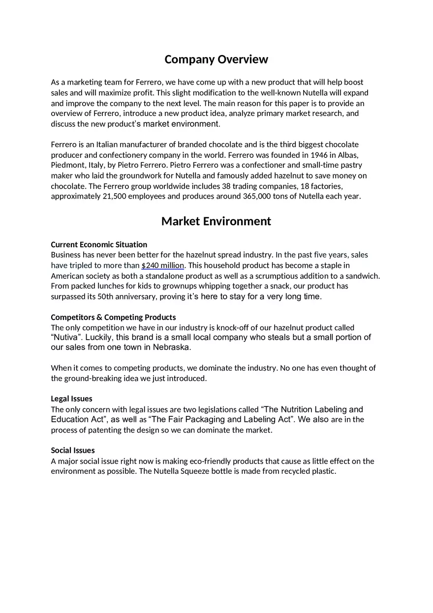 Nutella Squeeze Marketing Plan - Page 2