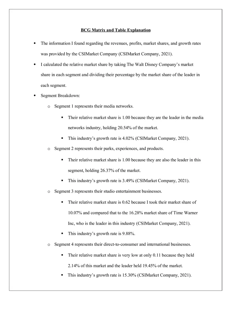 Boston Consulting Group (BCG) Matrix - Page 2