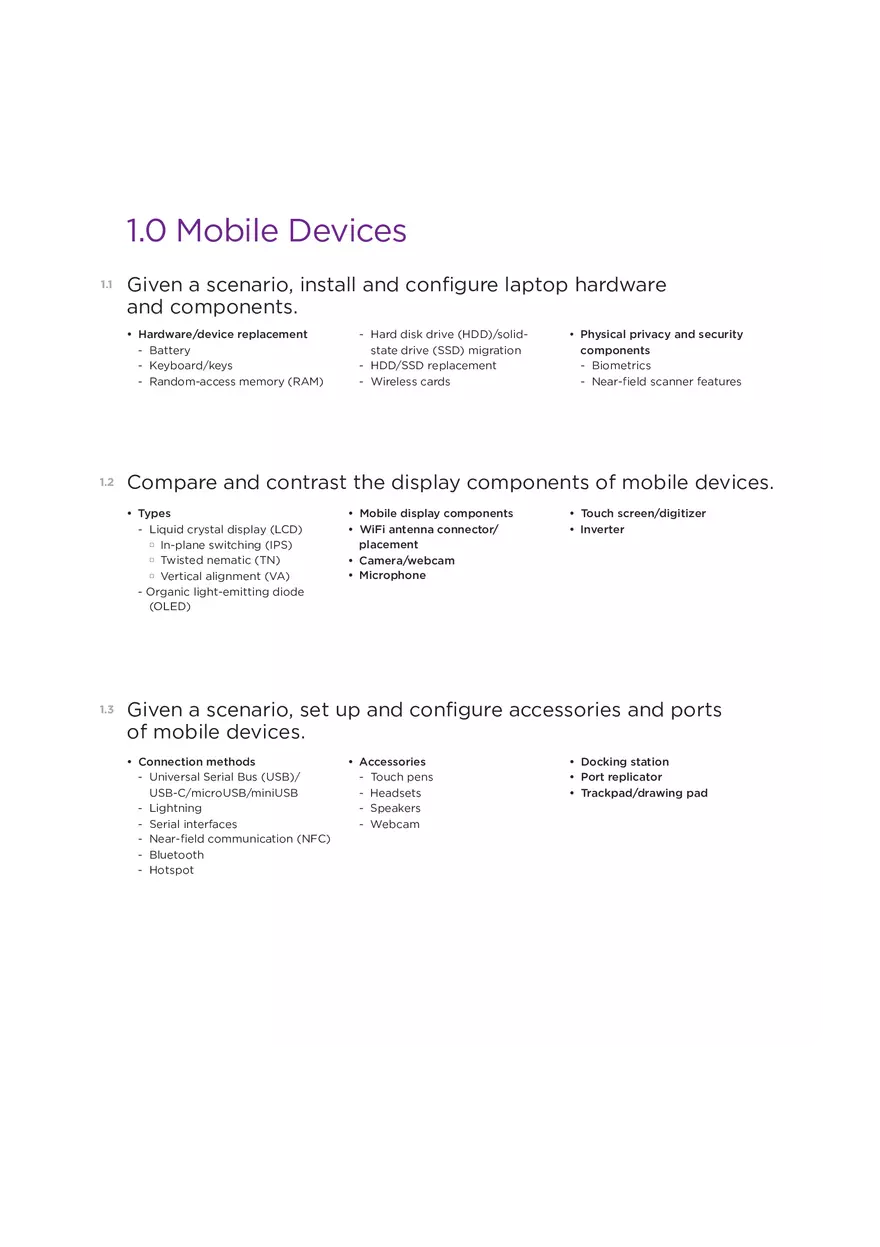 Mobile Devices Study Guide - Page 1