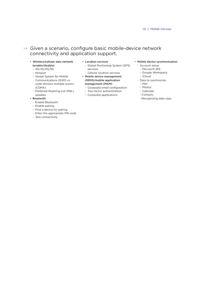 Mobile Devices Study Guide - Page 2