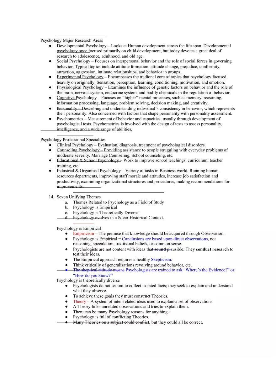 The Evolution of Psychology Outline - Page 5