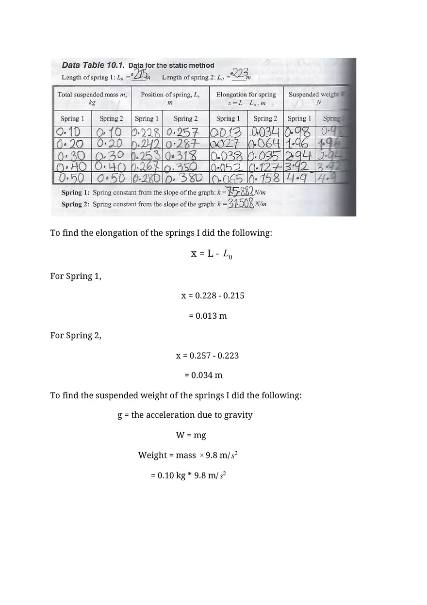 Hooke's Law and Spring Constant - Page 7