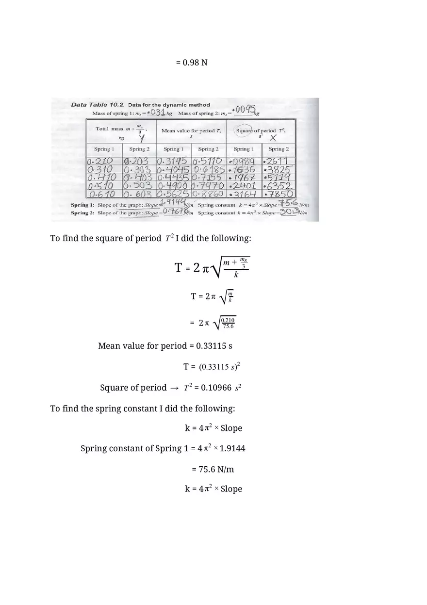 Hooke's Law and Spring Constant - Page 8