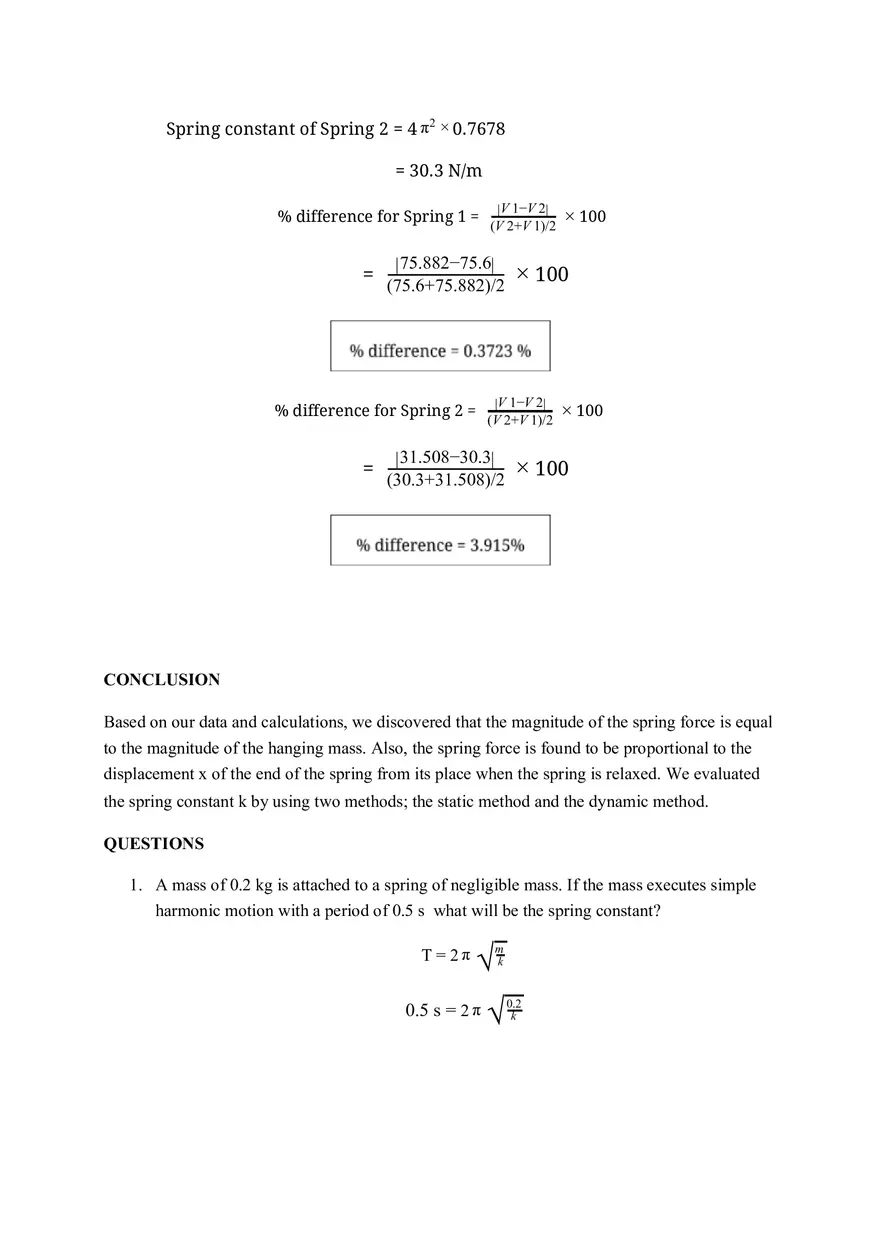 Hooke's Law and Spring Constant - Page 9
