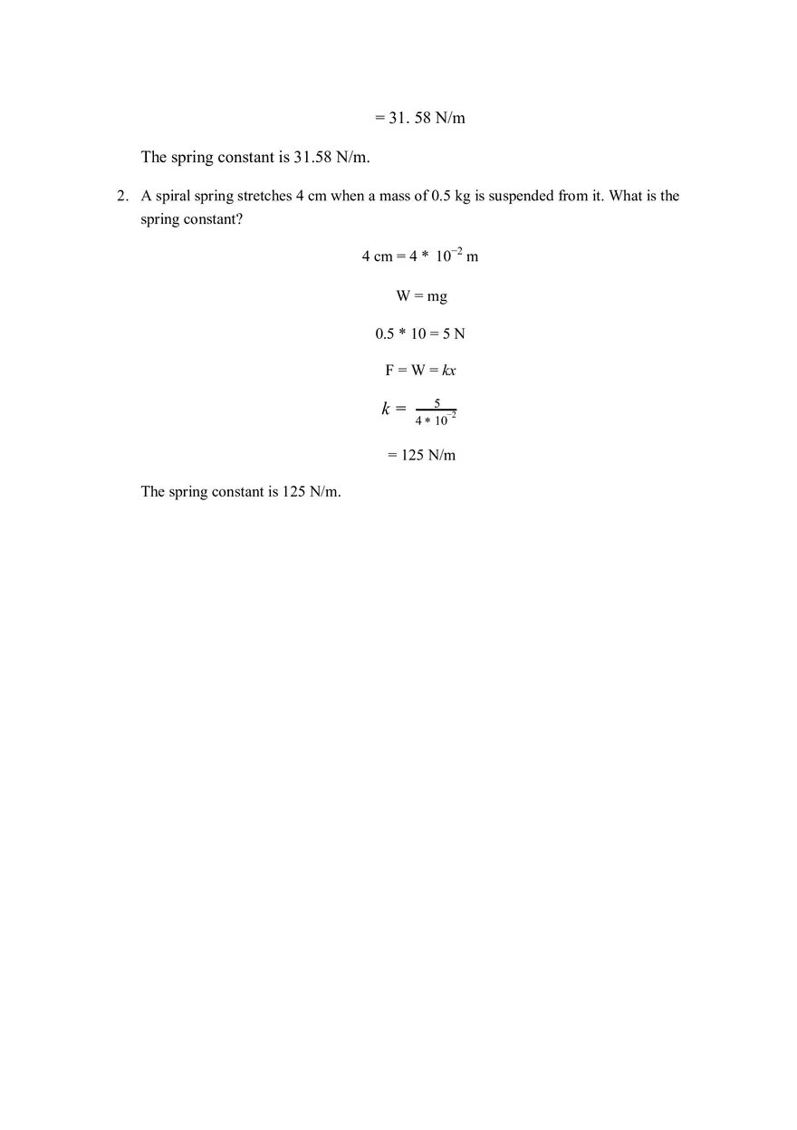 Hooke's Law and Spring Constant - Page 10
