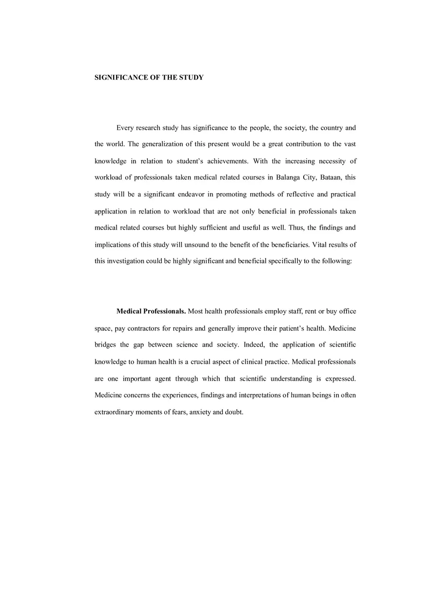 Research (Significance of the Study) - Page 1