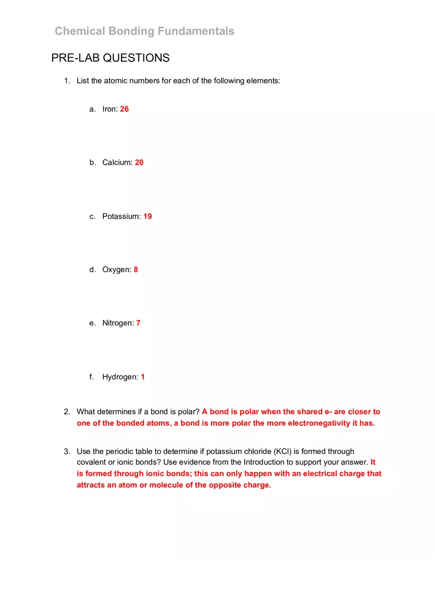 Chemical Bonding Lab - Page 1