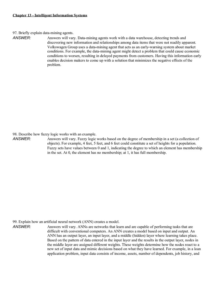 Intelligent Information Systems Answer Key 5 - Page 7