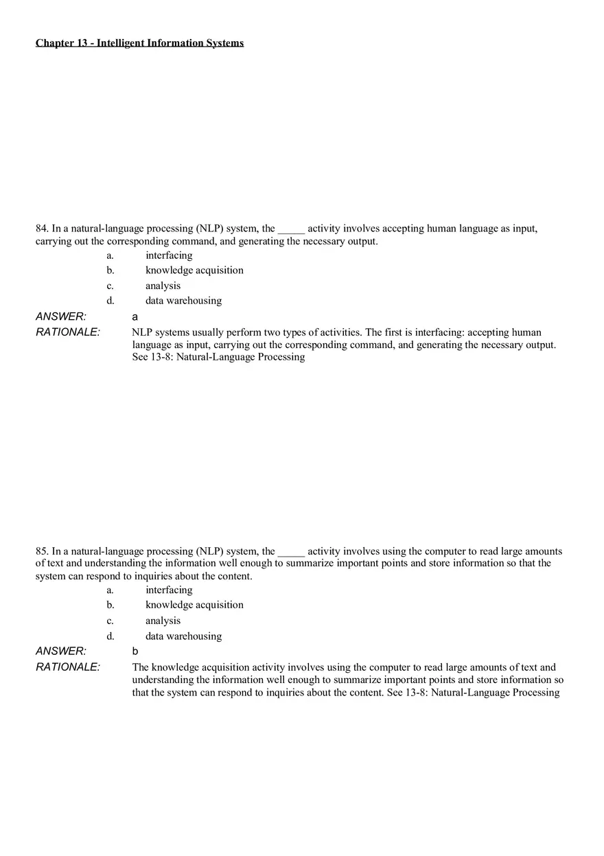 Intelligent Information Systems Answer Key 5 - Page 1