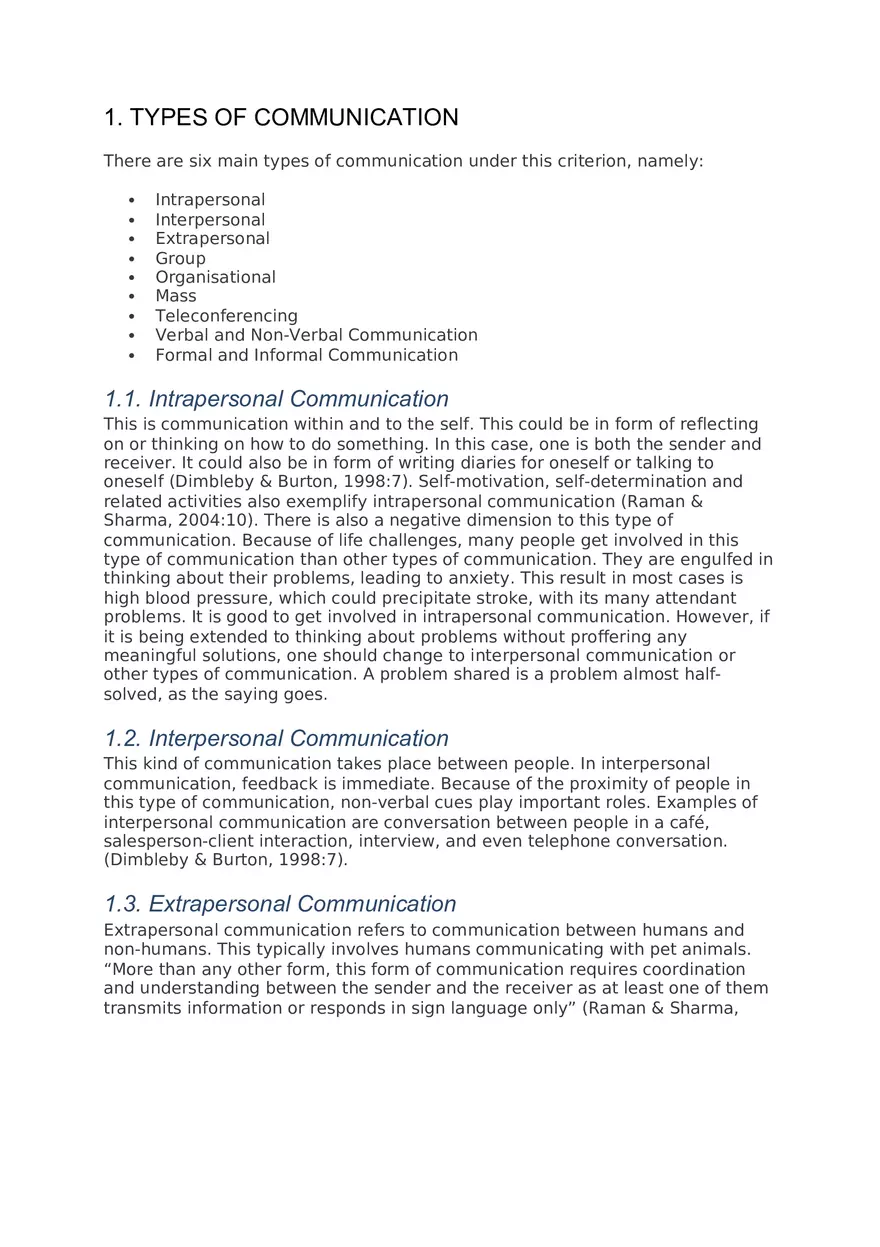 Types of Communication - Page 1