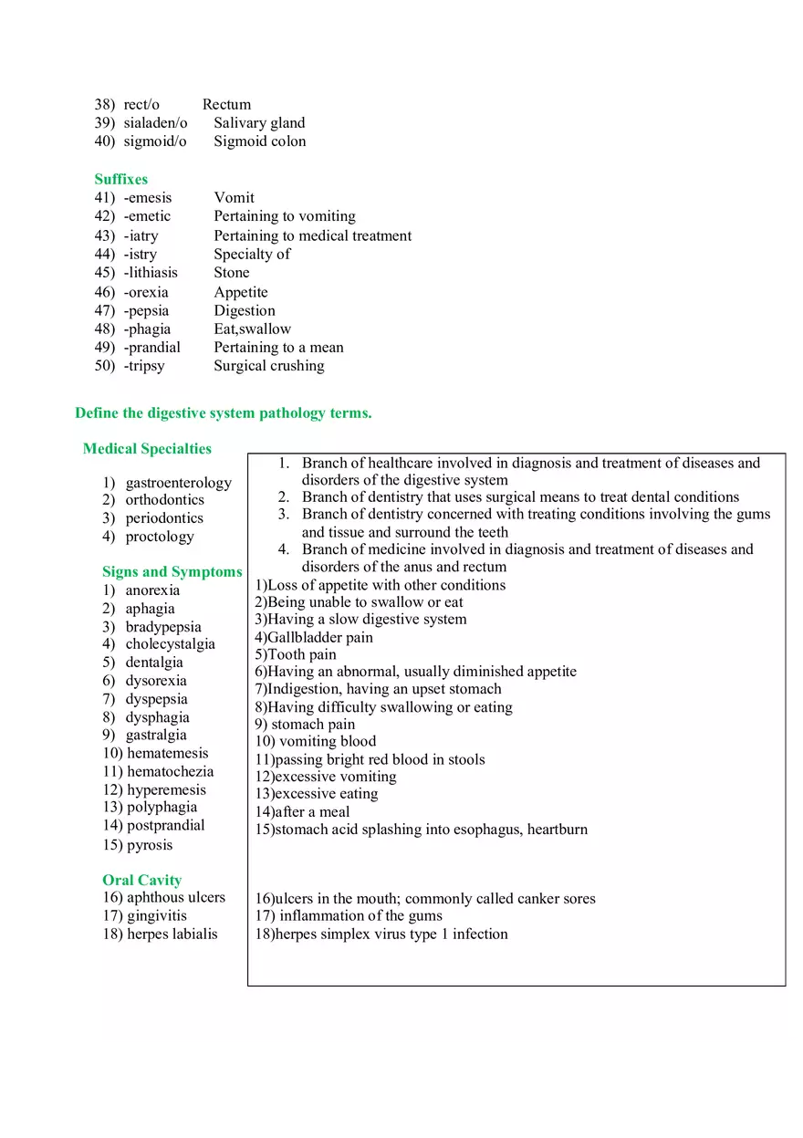Digestive System Assignment - Page 2