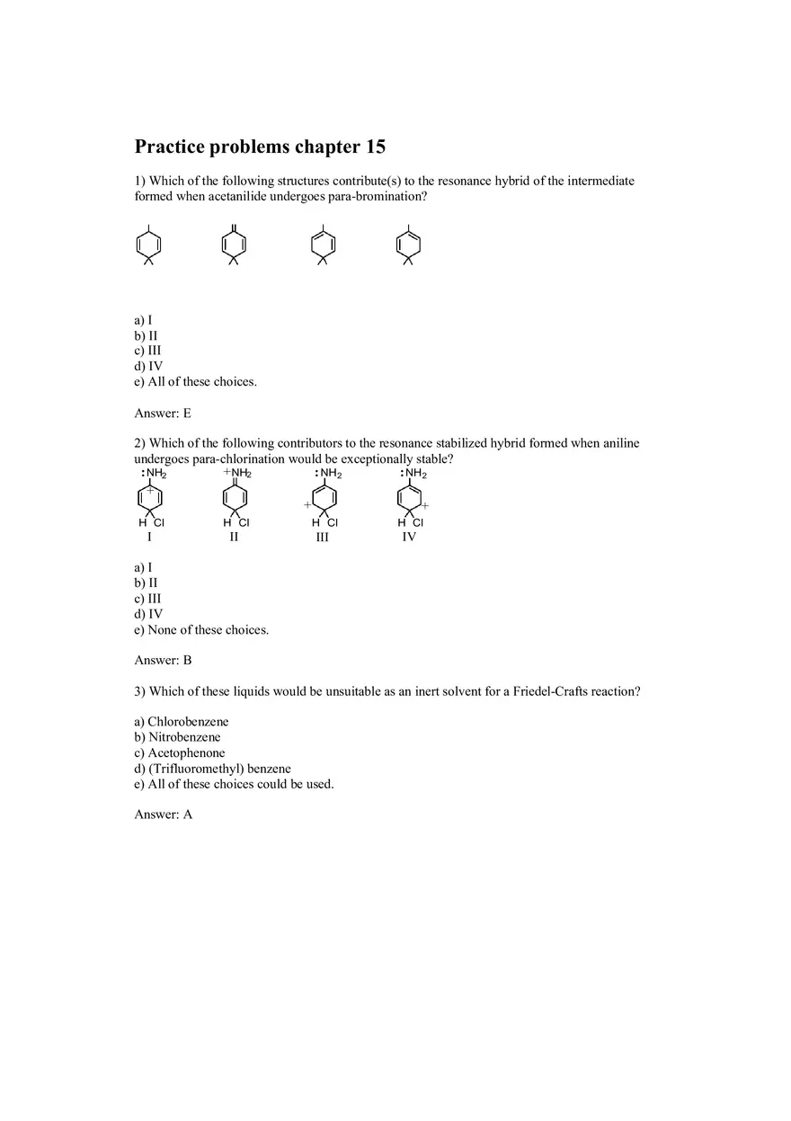 Organic Chemistry Problems Chapter 15 Answer Key - Page 1